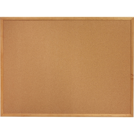 Lorell Oak Wood Frame Cork Board 24" Height x 36" Width Cork Surface 19767